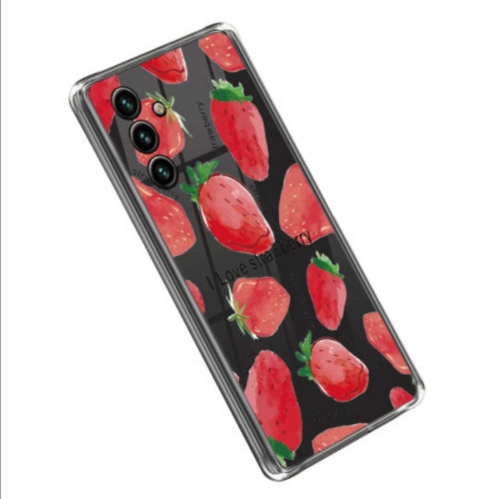 Hoesje voor Samsung Galaxy A14 / A14 5G Strappy Roze Bloemen