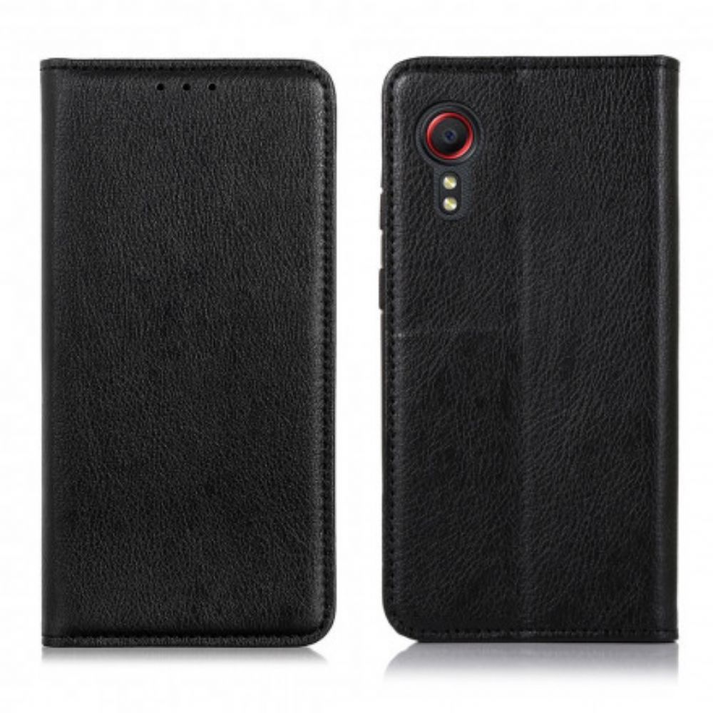 Bescherming Hoesje voor Samsung Galaxy XCover 5 Folio-hoesje Elegance Split Litchi Leer