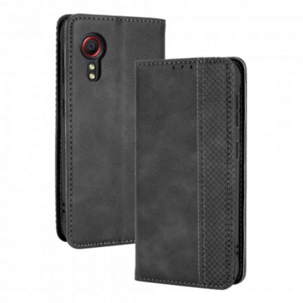 Bescherming Hoesje voor Samsung Galaxy XCover 5 Folio-hoesje Vintage Gestileerd Leereffect