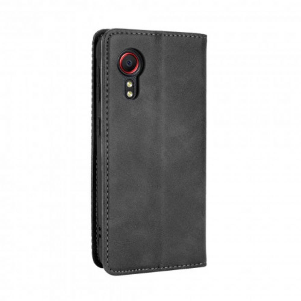 Bescherming Hoesje voor Samsung Galaxy XCover 5 Folio-hoesje Vintage Gestileerd Leereffect