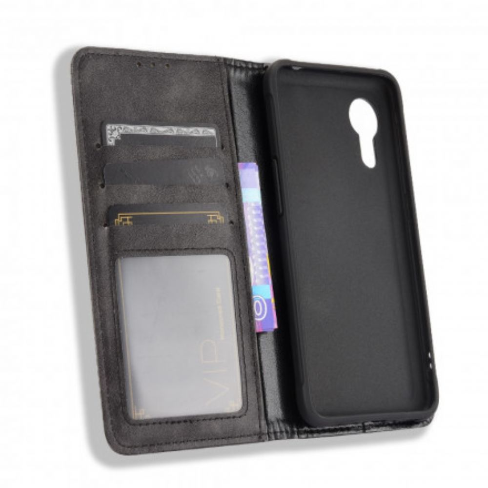 Bescherming Hoesje voor Samsung Galaxy XCover 5 Folio-hoesje Vintage Gestileerd Leereffect