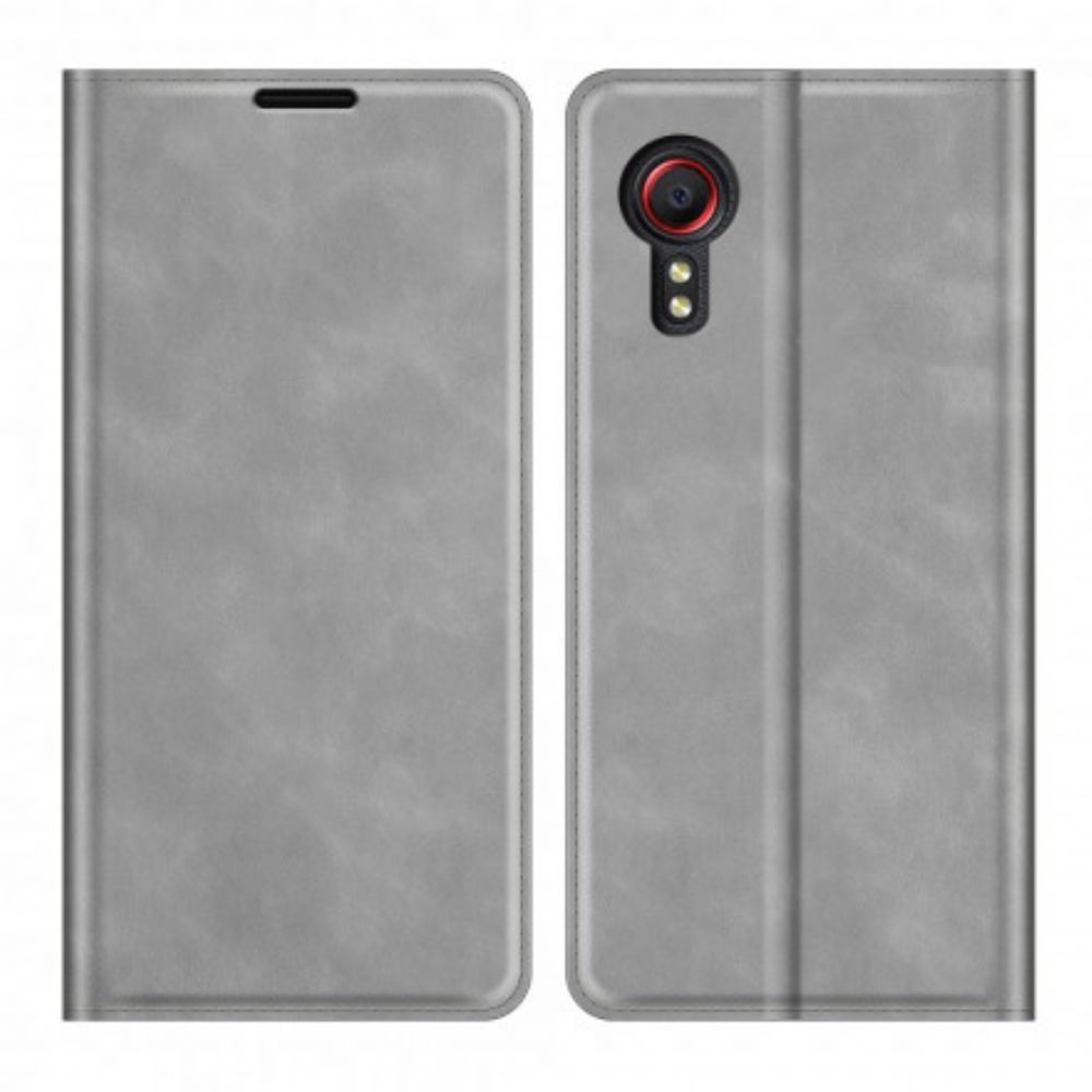 Bescherming Hoesje voor Samsung Galaxy XCover 5 Folio-hoesje Zacht Leereffect