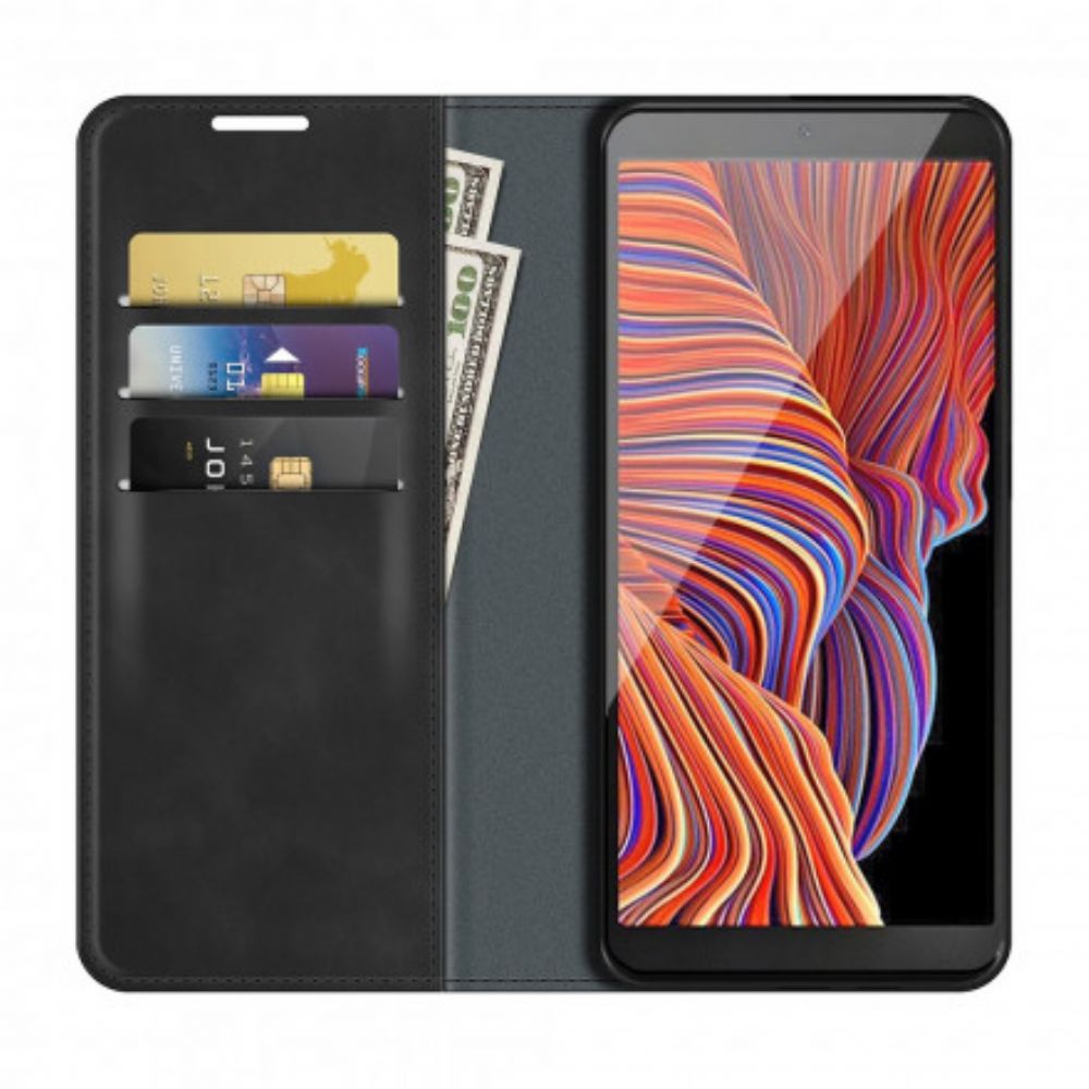 Bescherming Hoesje voor Samsung Galaxy XCover 5 Folio-hoesje Zacht Leereffect