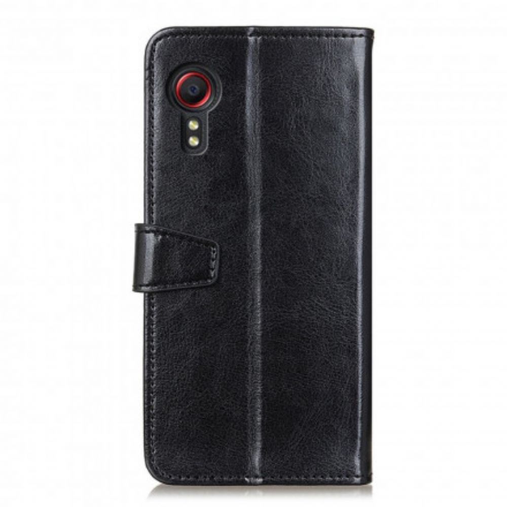 Folio-hoesje voor Samsung Galaxy XCover 5 Eenvoudig Glanzend Leereffect