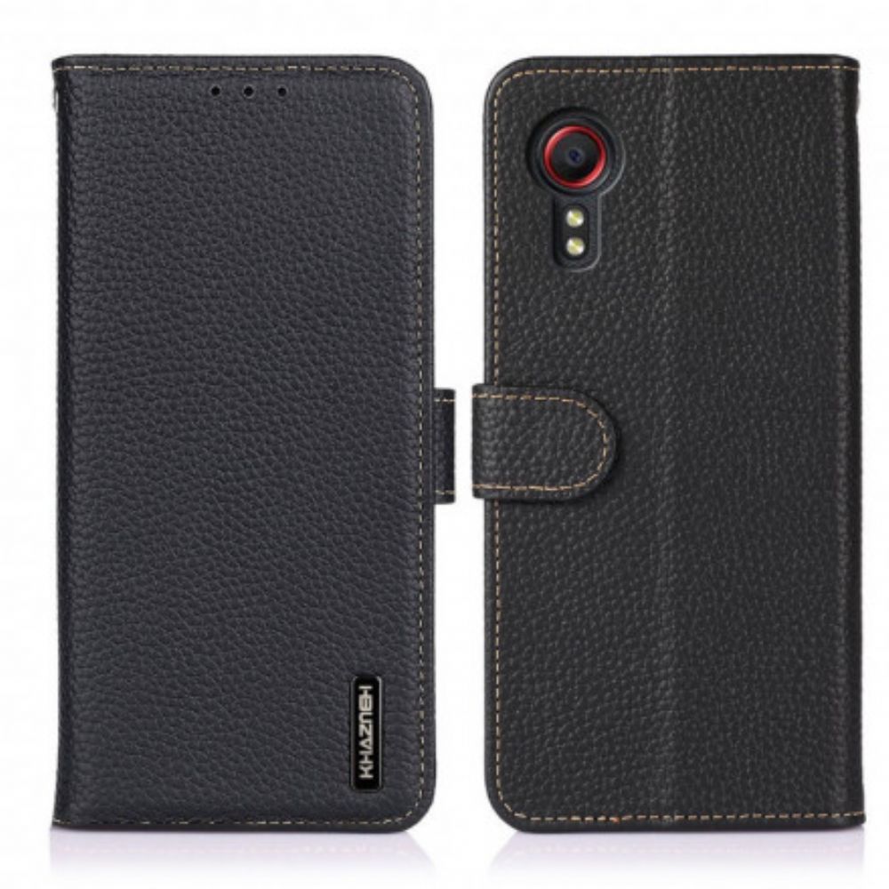 Folio-hoesje voor Samsung Galaxy XCover 5 Litchi Khazneh Leer