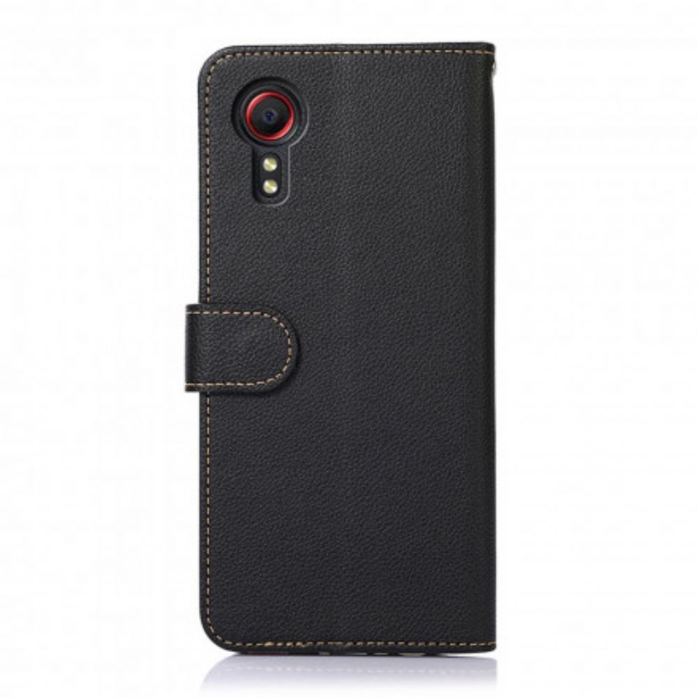 Folio-hoesje voor Samsung Galaxy XCover 5 Litchi Lederen Rfid-technologie