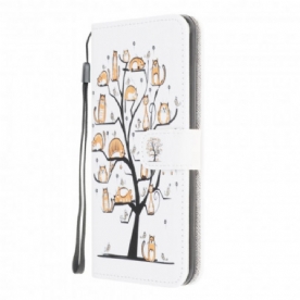 Folio-hoesje voor Samsung Galaxy XCover 5 Met Ketting Funky Katten Met Riem