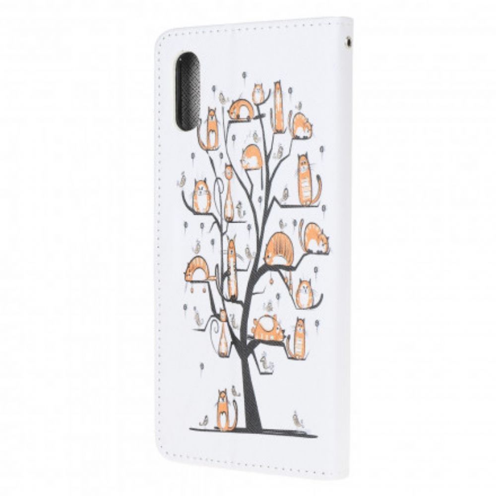 Folio-hoesje voor Samsung Galaxy XCover 5 Met Ketting Funky Katten Met Riem