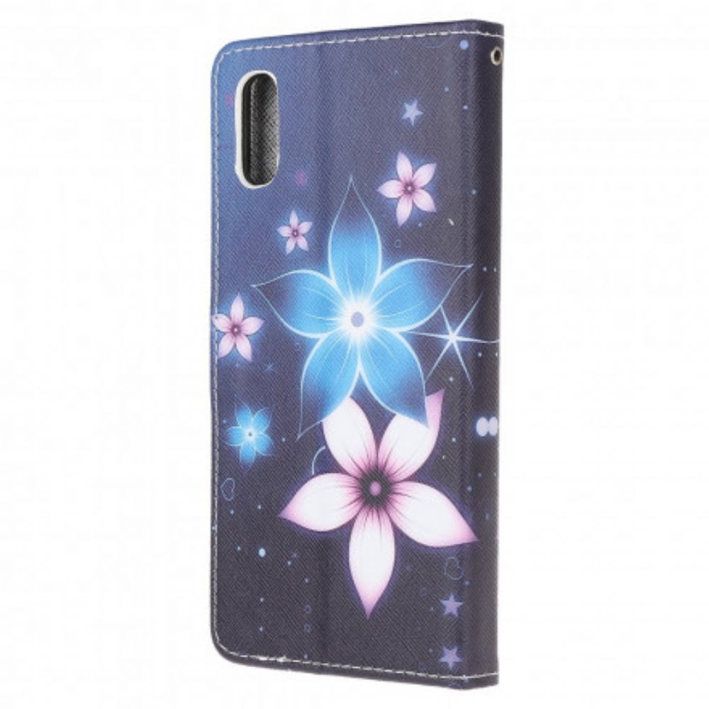 Folio-hoesje voor Samsung Galaxy XCover 5 Met Ketting Maanband Bloemen