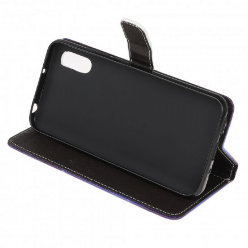 Folio-hoesje voor Samsung Galaxy XCover 5 Met Ketting String Black Cat Eyes