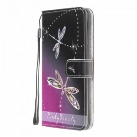 Folio-hoesje voor Samsung Galaxy XCover 5 Met Ketting Thong Libellen