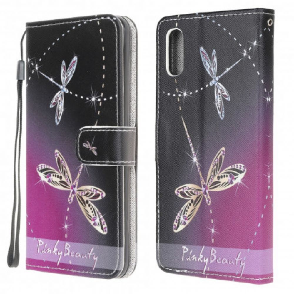 Folio-hoesje voor Samsung Galaxy XCover 5 Met Ketting Thong Libellen