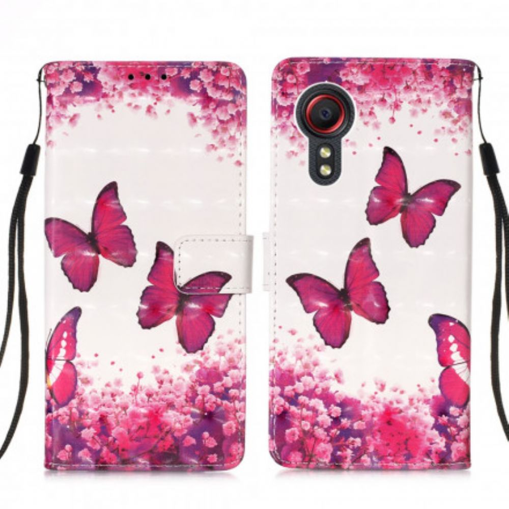 Folio-hoesje voor Samsung Galaxy XCover 5 Rode Vlinders