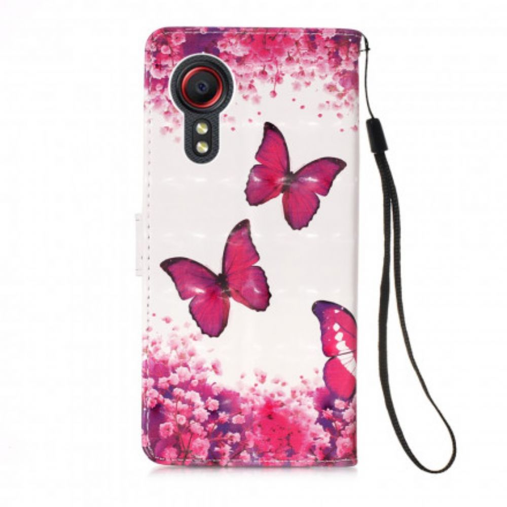 Folio-hoesje voor Samsung Galaxy XCover 5 Rode Vlinders