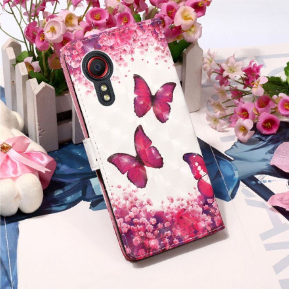 Folio-hoesje voor Samsung Galaxy XCover 5 Rode Vlinders