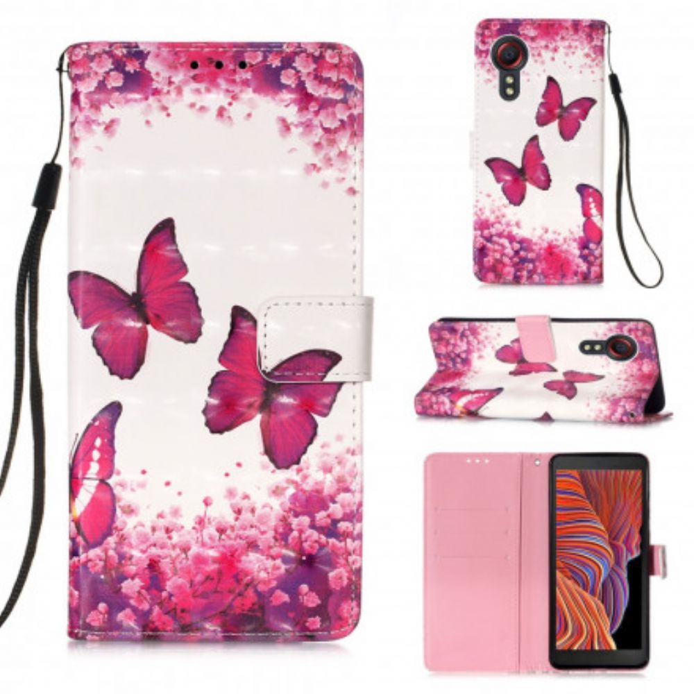 Folio-hoesje voor Samsung Galaxy XCover 5 Rode Vlinders