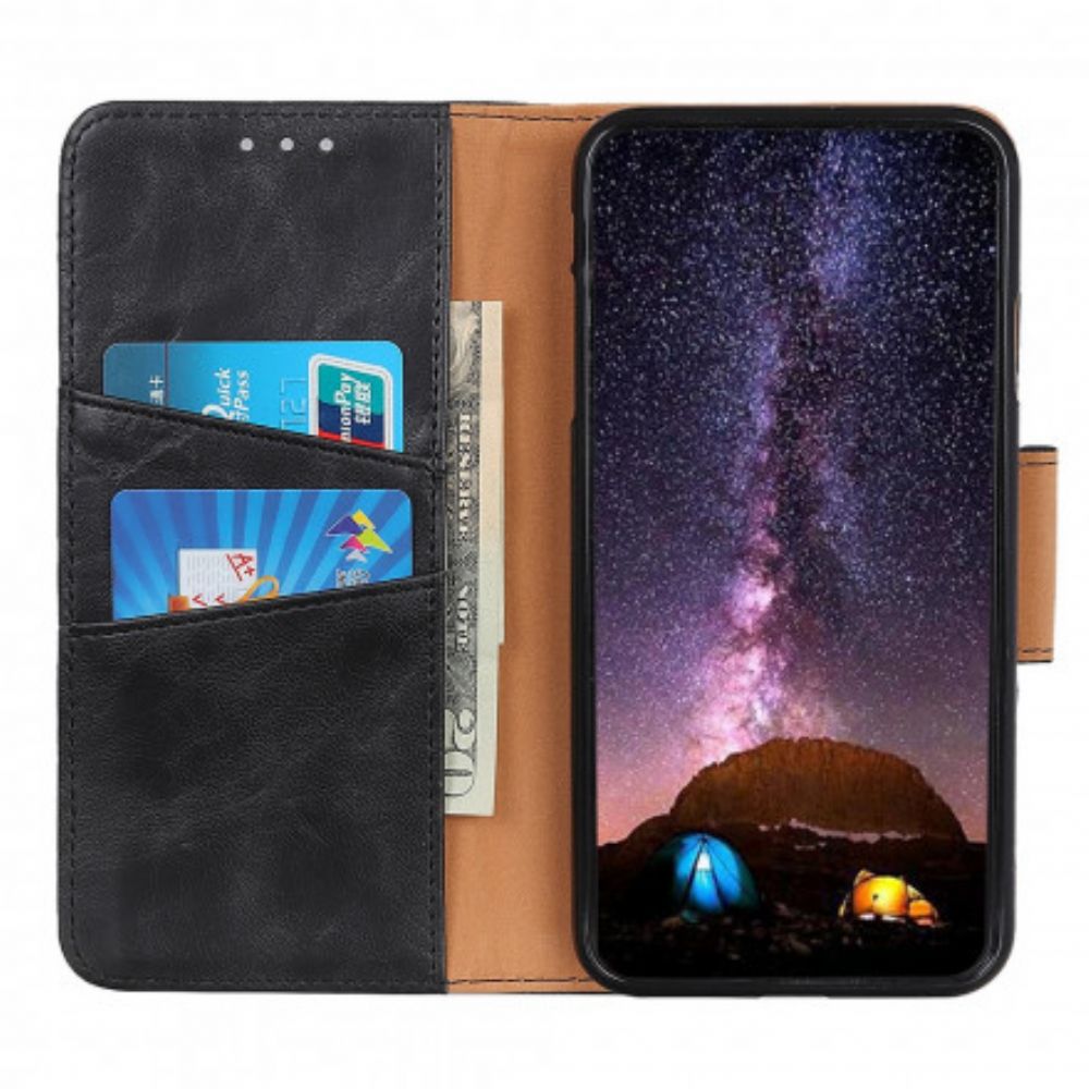 Folio-hoesje voor Samsung Galaxy XCover 5 Splitlederen Omkeerbare Sluiting