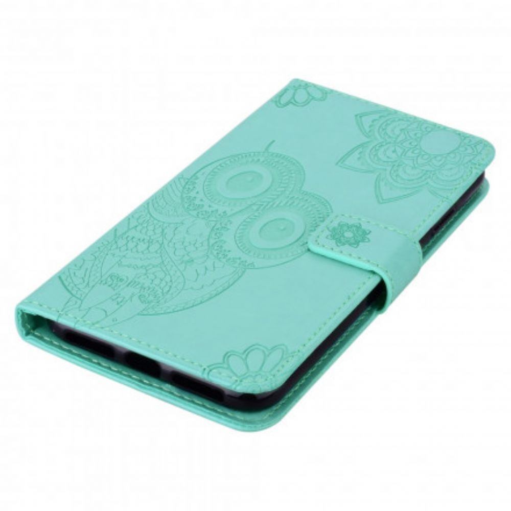 Folio-hoesje voor Samsung Galaxy XCover 5 Uil Mandala En Lanyard