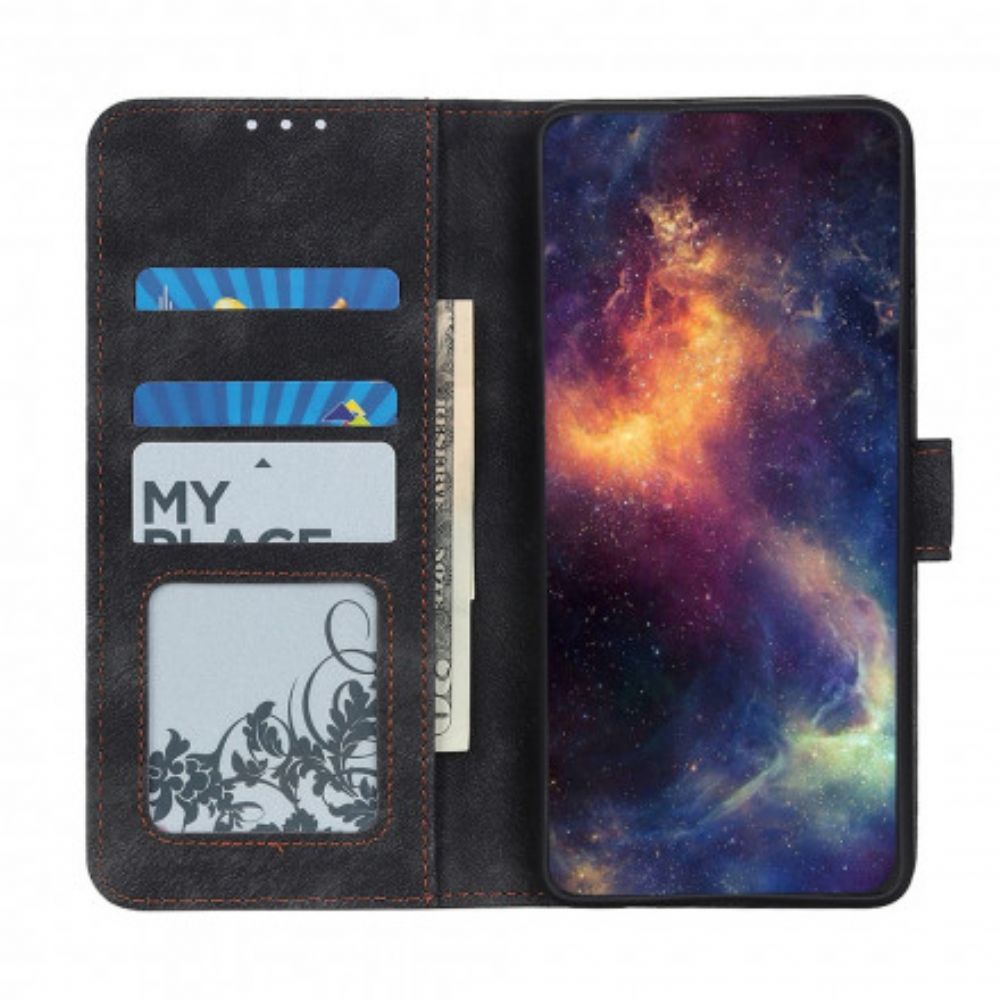 Folio-hoesje voor Samsung Galaxy XCover 5 Vintage Klinknagel In Leerstijl