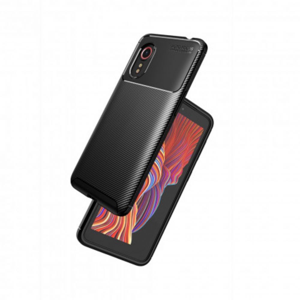 Hoesje voor Samsung Galaxy XCover 5 Flexibele Koolstofvezeltextuur