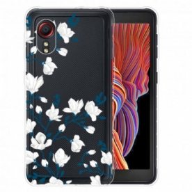 Hoesje voor Samsung Galaxy XCover 5 Witte Bloemen