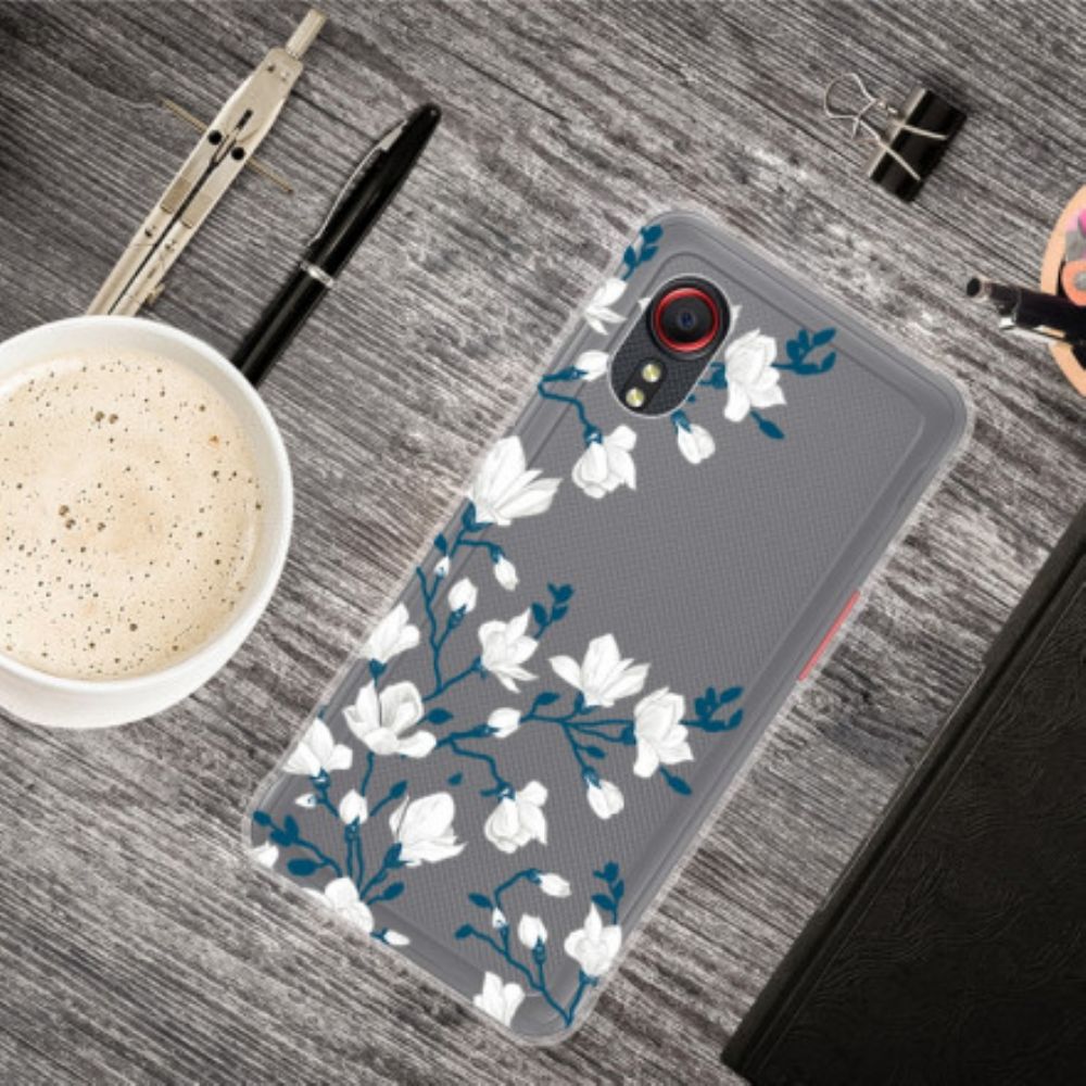 Hoesje voor Samsung Galaxy XCover 5 Witte Bloemen