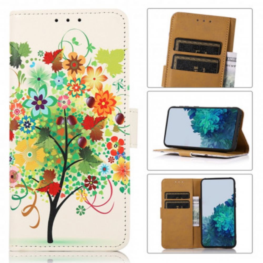 Leren Hoesje voor Samsung Galaxy XCover 5 Bloeiende Boom