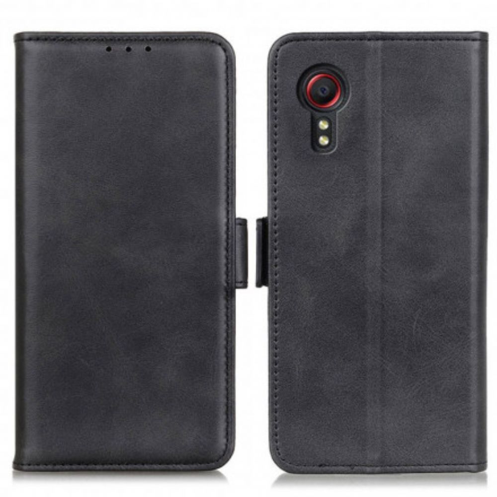 Leren Hoesje voor Samsung Galaxy XCover 5 Folio-hoesje Dubbele Klep