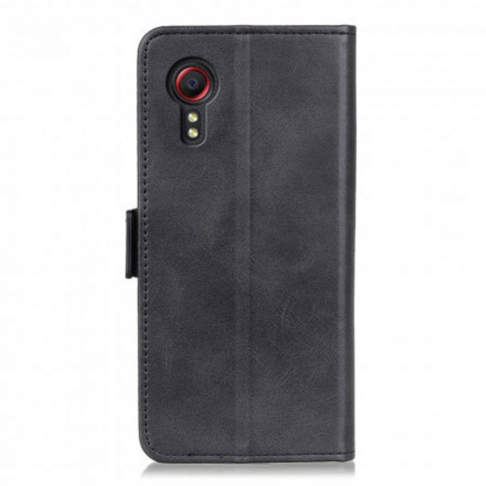 Leren Hoesje voor Samsung Galaxy XCover 5 Folio-hoesje Dubbele Klep