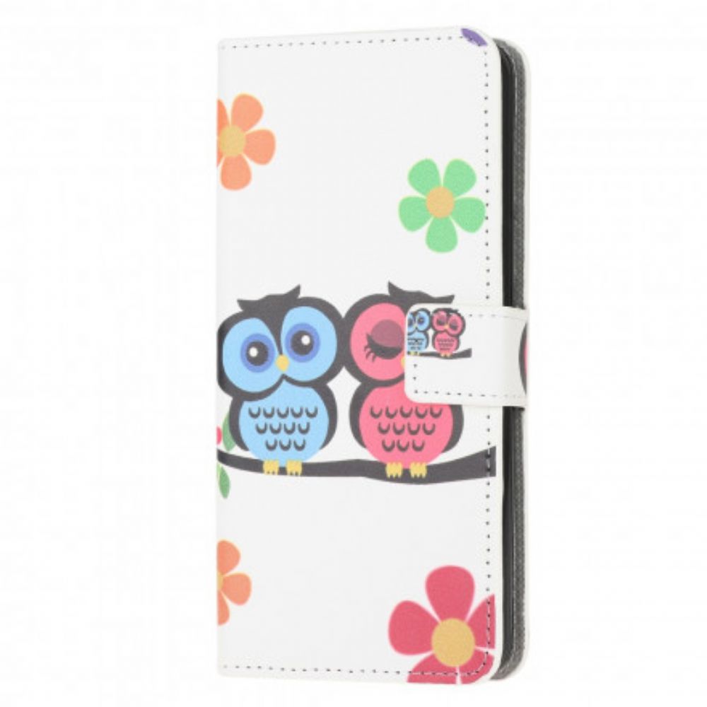 Leren Hoesje voor Samsung Galaxy XCover 5 Paar Uilen