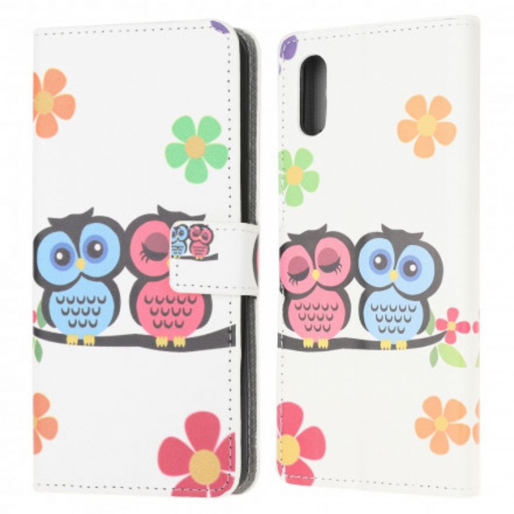 Leren Hoesje voor Samsung Galaxy XCover 5 Paar Uilen