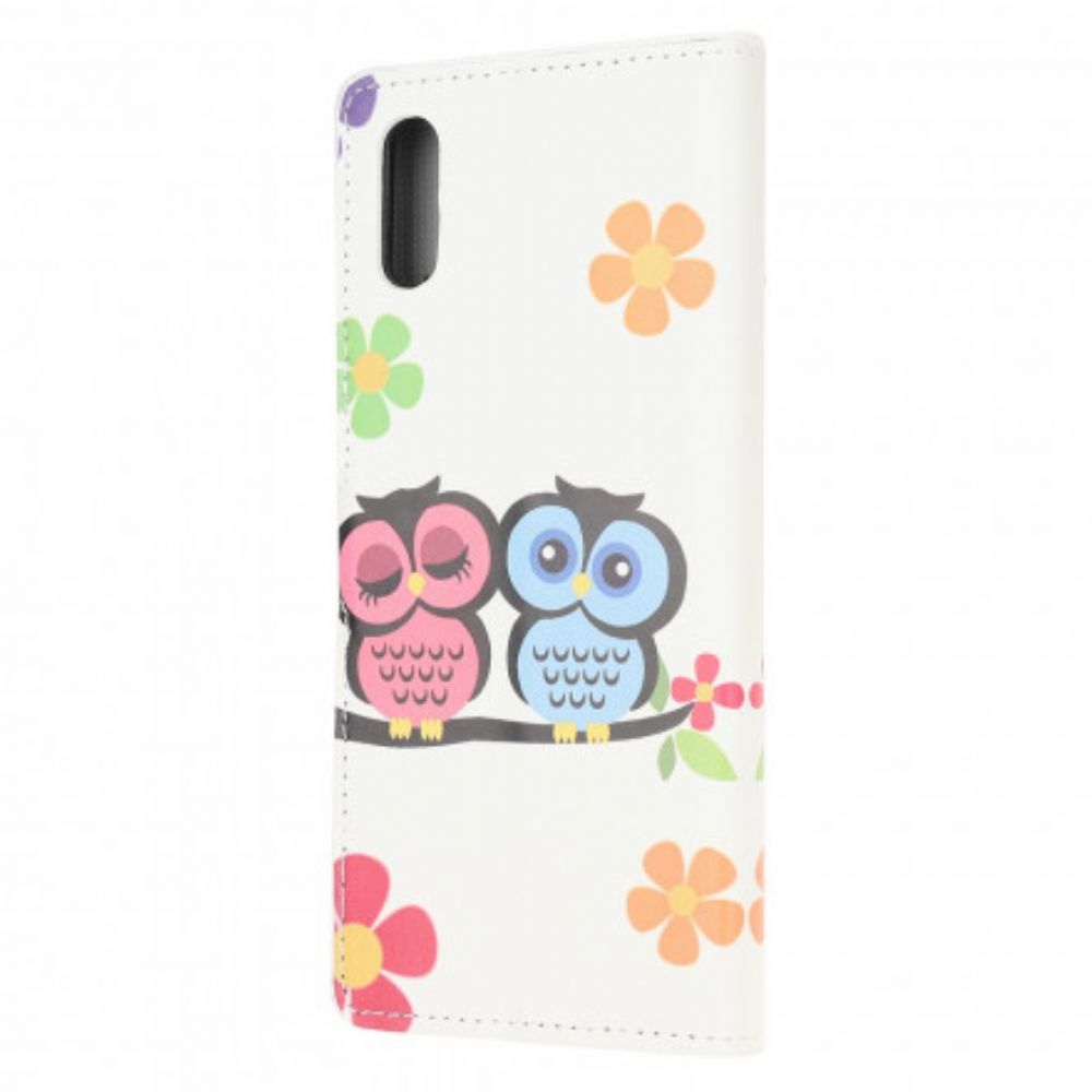 Leren Hoesje voor Samsung Galaxy XCover 5 Paar Uilen