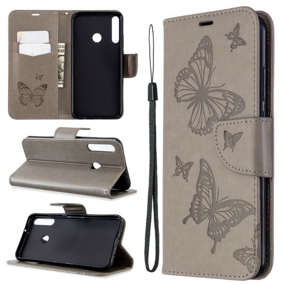 Folio-hoesje voor Huawei P40 Lite E / Huawei Y7p Flip Case Vlinders En Schuine Klep