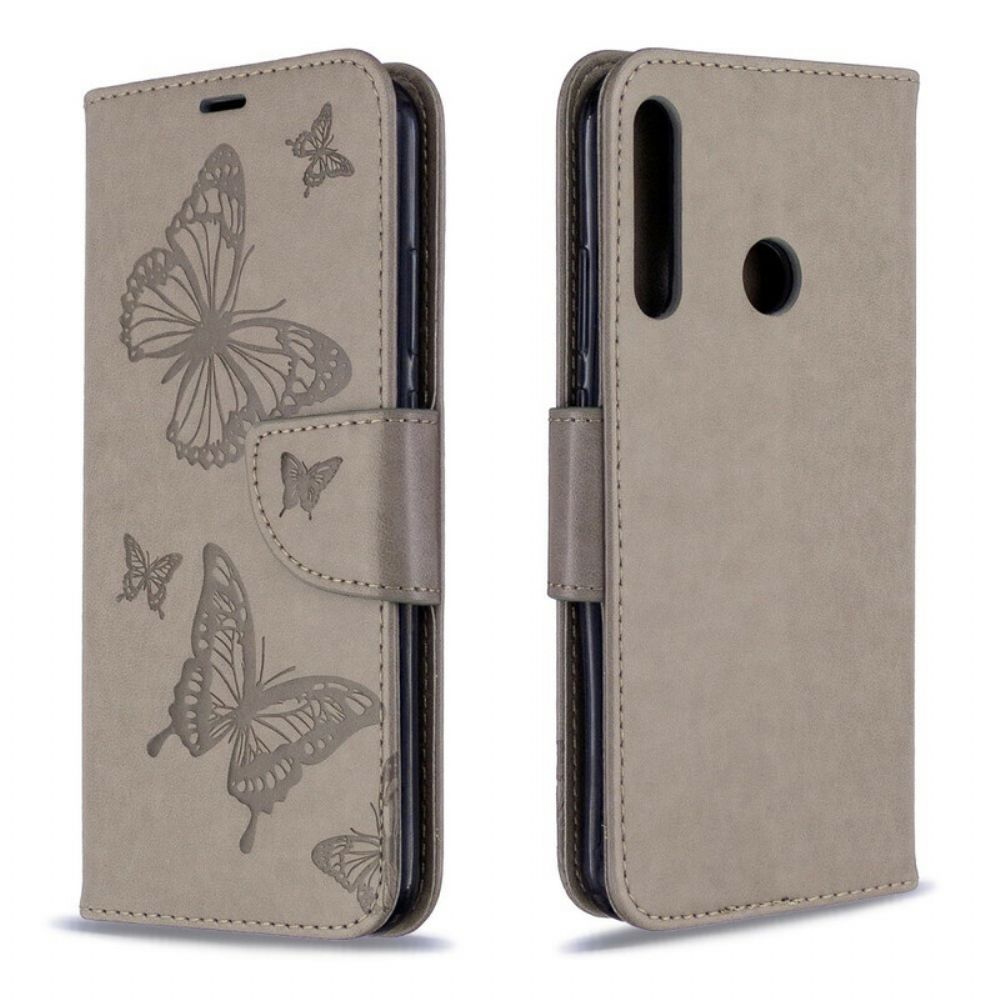 Folio-hoesje voor Huawei P40 Lite E / Huawei Y7p Flip Case Vlinders En Schuine Klep