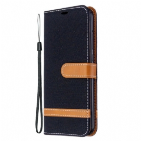 Folio-hoesje voor Huawei P40 Lite E / Huawei Y7p Met Ketting Band Met Stof En Leereffect