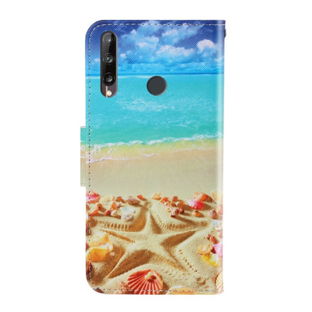 Folio-hoesje voor Huawei P40 Lite E / Huawei Y7p Met Ketting Strandstrand