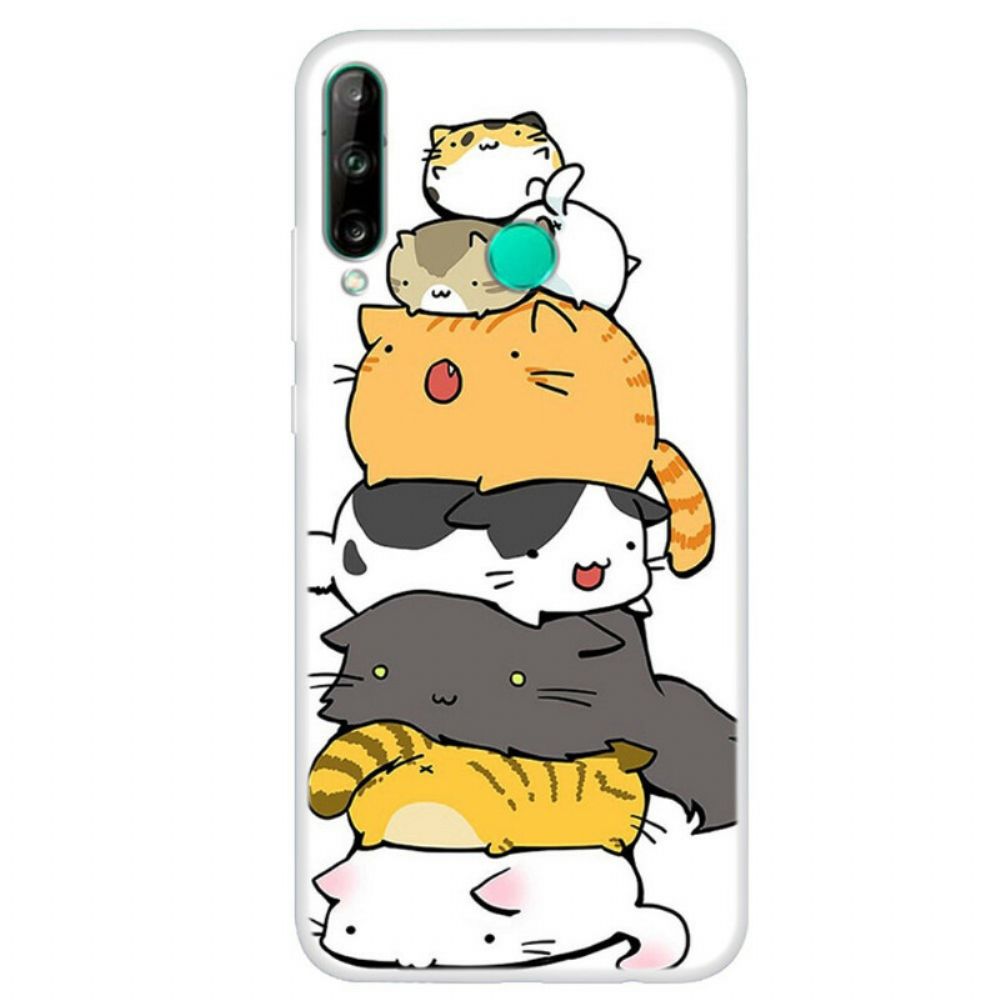 Hoesje voor Huawei P40 Lite E / Huawei Y7p Stapel Cartoon Katten