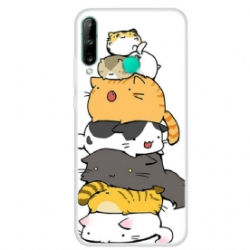 Hoesje voor Huawei P40 Lite E / Huawei Y7p Stapel Cartoon Katten