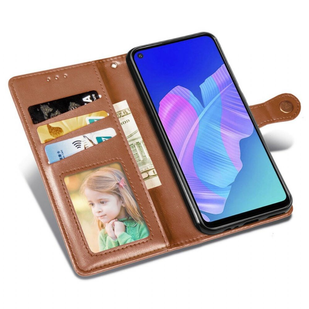 Leren Hoesje voor Huawei P40 Lite E / Huawei Y7p Kunstleer En Vintage Sluiting