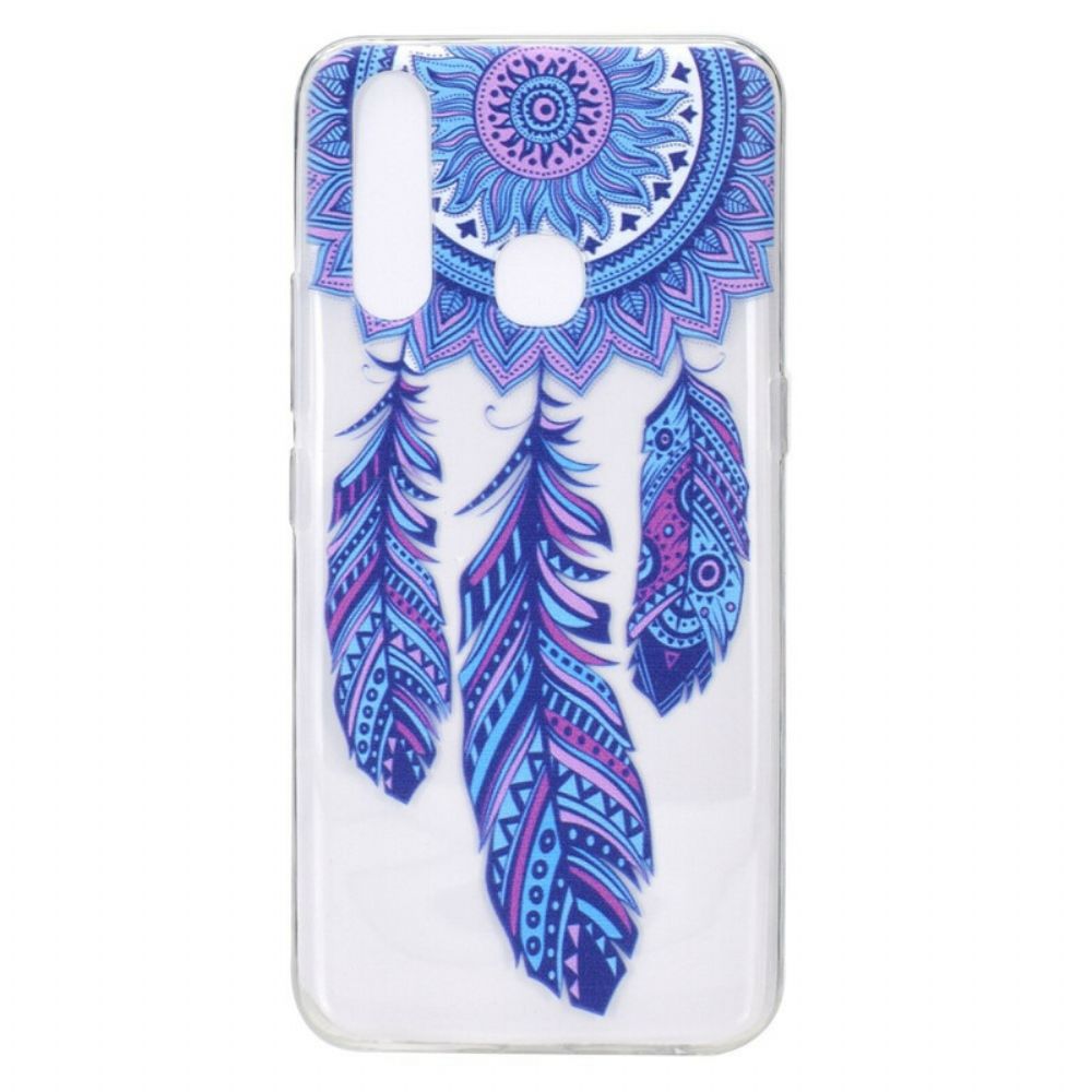 Telefoonhoesje voor Huawei P40 Lite E / Huawei Y7p Transparante Dromenvanger Blauwe Veren