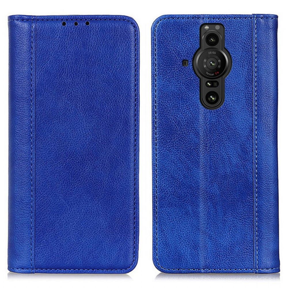 Bescherming Hoesje voor Sony Xperia Pro-I Folio-hoesje Elegance Split Litchi Leer