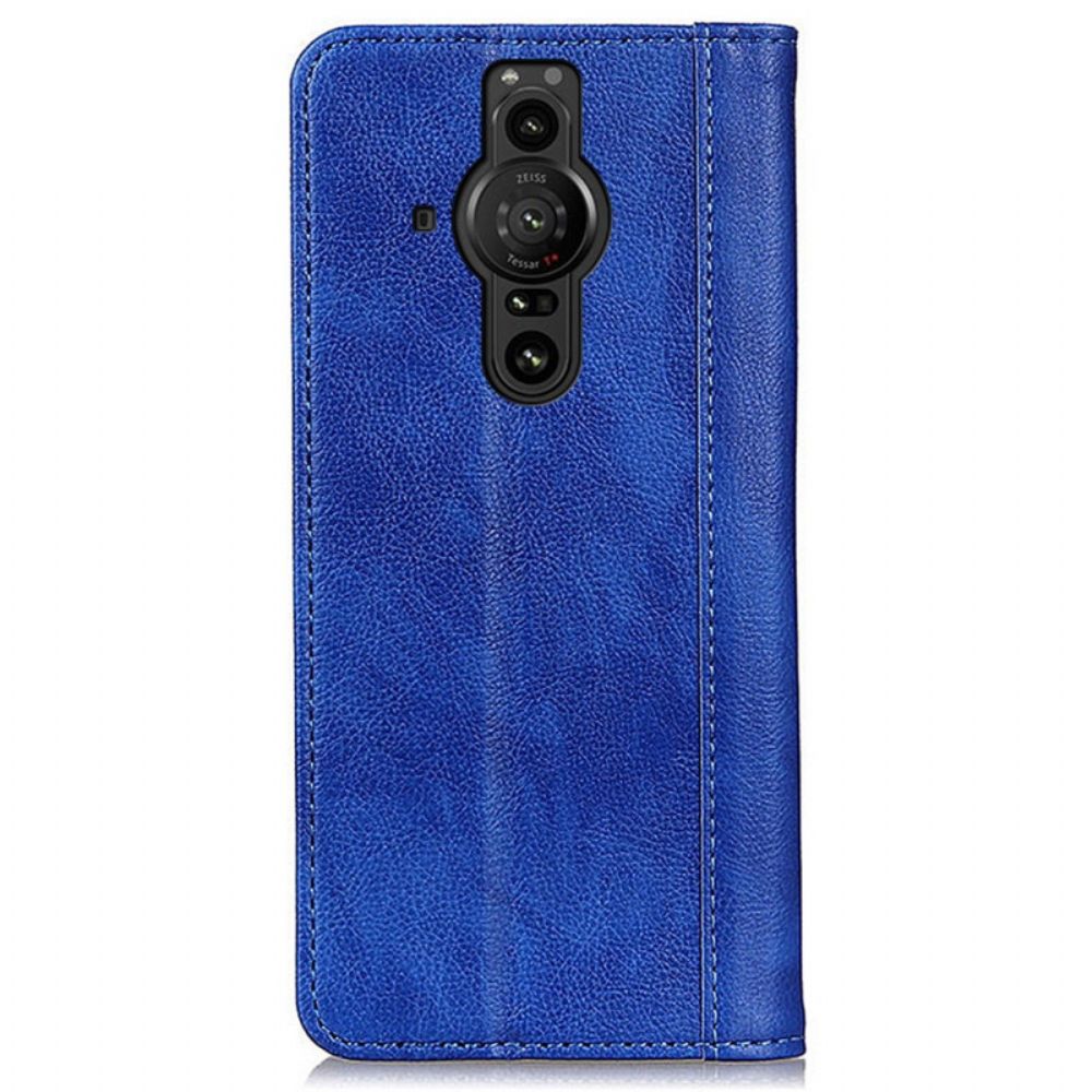 Bescherming Hoesje voor Sony Xperia Pro-I Folio-hoesje Elegance Split Litchi Leer