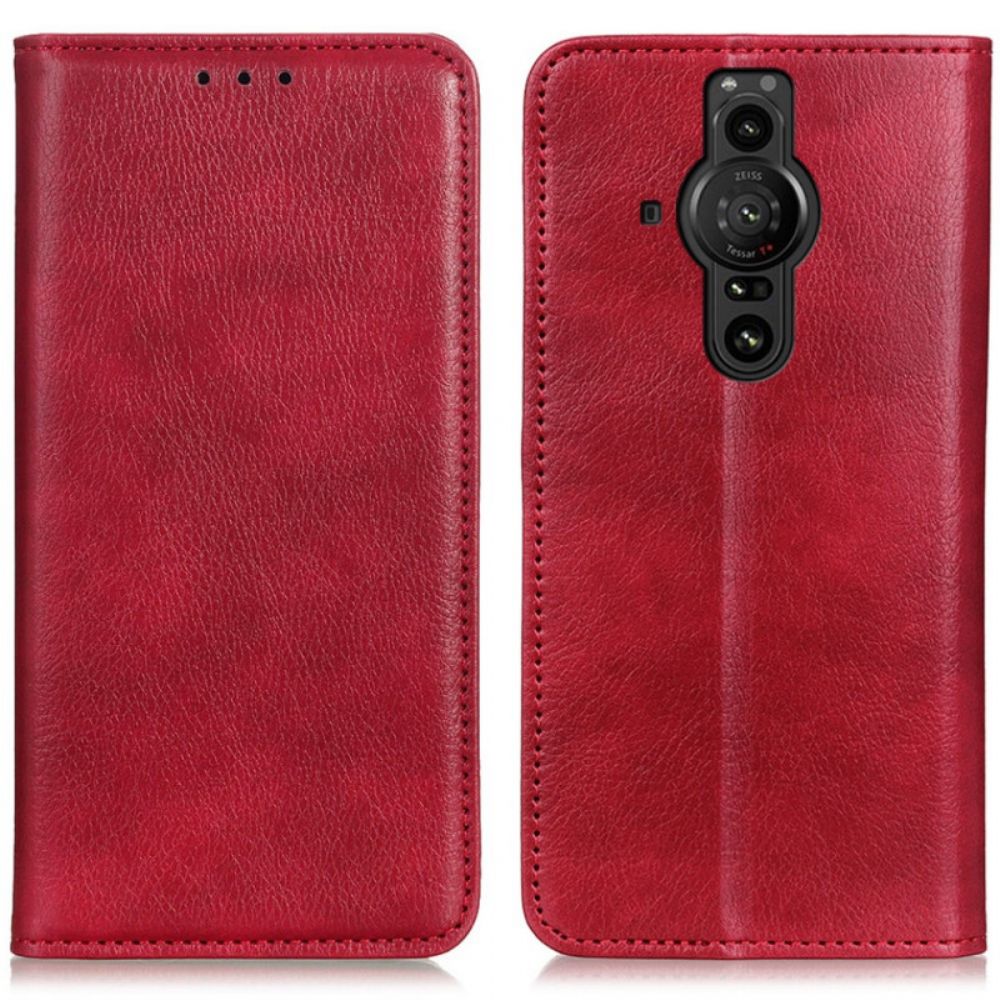 Bescherming Hoesje voor Sony Xperia Pro-I Folio-hoesje Gespleten Lychee Leer