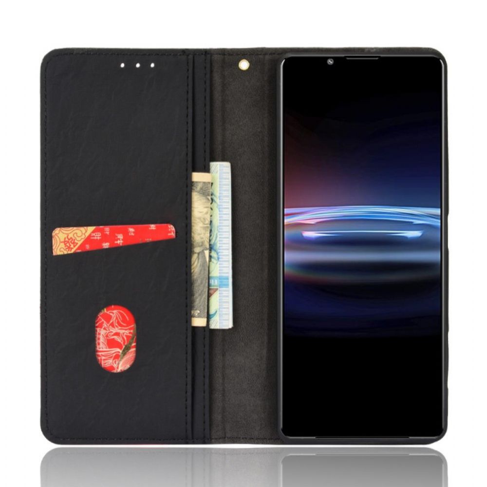 Bescherming Hoesje voor Sony Xperia Pro-I Folio-hoesje Schuin Tweekleurig Kunstleer