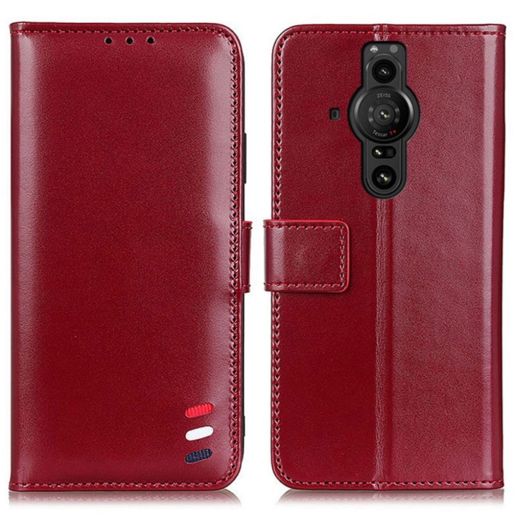 Folio-hoesje voor Sony Xperia Pro-I Driekleurig Leereffect