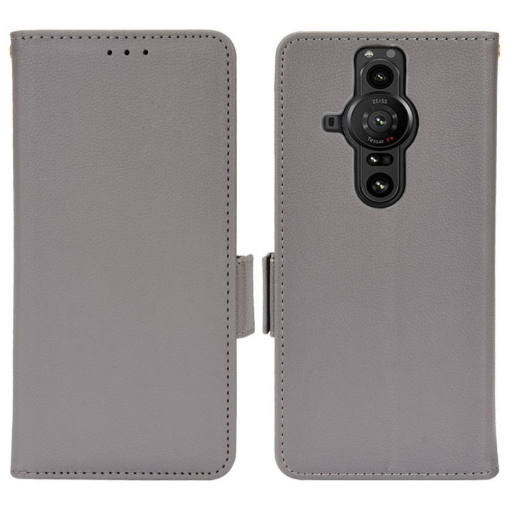 Folio-hoesje voor Sony Xperia Pro-I Premium Litchi Leder Effect