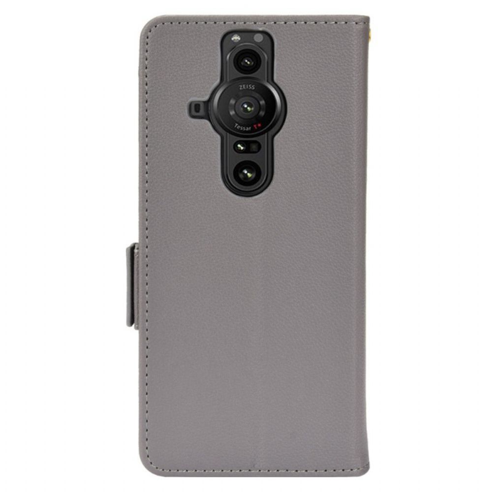 Folio-hoesje voor Sony Xperia Pro-I Premium Litchi Leder Effect