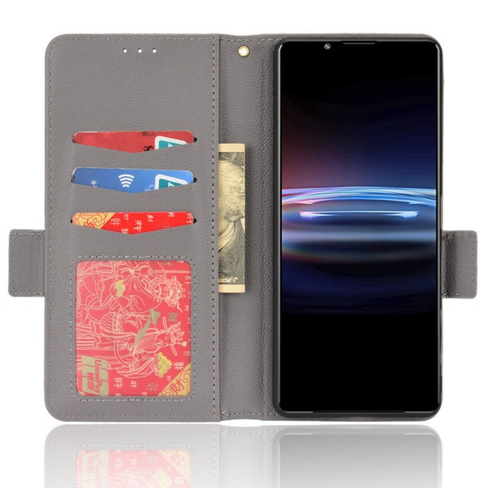 Folio-hoesje voor Sony Xperia Pro-I Premium Litchi Leder Effect