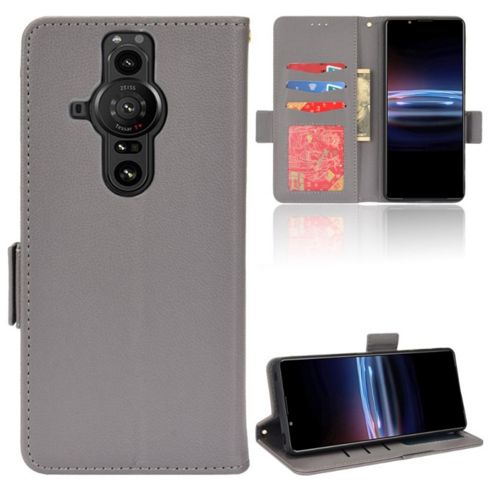 Folio-hoesje voor Sony Xperia Pro-I Premium Litchi Leder Effect