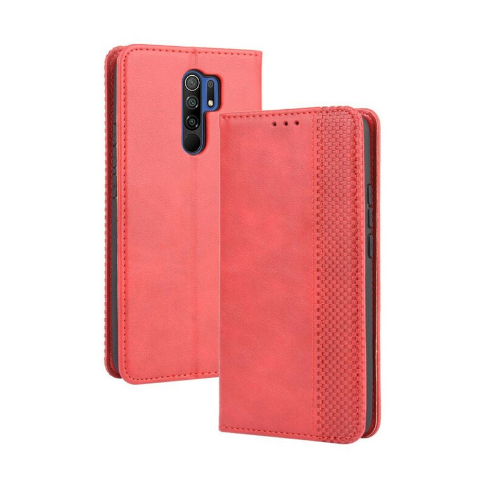 Bescherming Hoesje voor Xiaomi Redmi 9 Folio-hoesje Vintage Gestileerd Leereffect